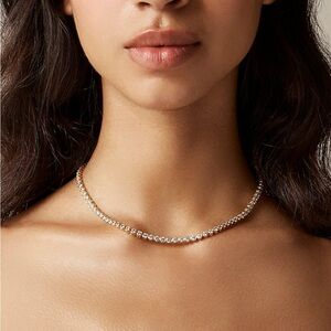 J Crew Round cubic zirconia bezel-set tennis necklace NWT